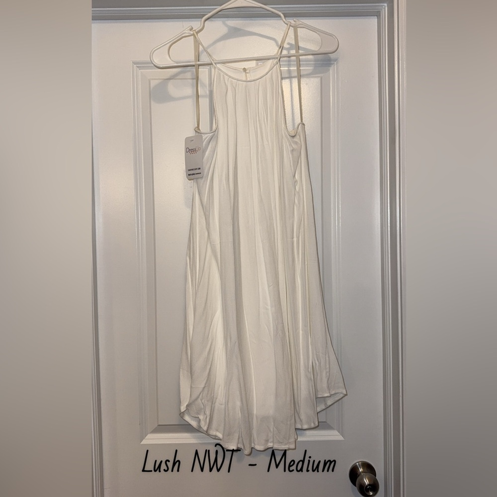 NWT Lush Cream Halter Mini Sundress for Weddings
